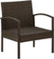 vidaXL - Tuinstoel - met - kussen - poly - rattan - bruin