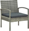 vidaXL - Tuinstoel - met - kussen - poly - rattan - grijs