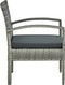 vidaXL - Tuinstoel - met - kussen - poly - rattan - grijs