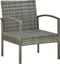 vidaXL - Tuinstoel - met - kussen - poly - rattan - grijs