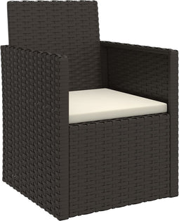 vidaXL - Tuinstoel - met - kussen - poly - rattan - zwart