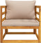 vidaXL - Tuinstoel - met - kussens - massief - acaciahout - taupe