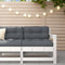 vidaXL - Tuinstoel - met - kussens - massief - grenenhout - wit