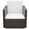 vidaXL - Tuinstoel - met - kussens - poly - rattan - bruin
