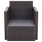 vidaXL - Tuinstoel - met - kussens - poly - rattan - bruin