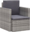 vidaXL - Tuinstoel - met - kussens - poly - rattan - grijs
