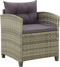 vidaXL - Tuinstoel - met - kussens - poly - rattan - grijs