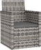 vidaXL - Tuinstoel - met - kussens - poly - rattan - grijs