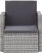 vidaXL - Tuinstoel - met - kussens - poly - rattan - grijs
