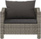 vidaXL - Tuinstoel - met - kussens - poly - rattan - grijs
