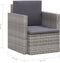 vidaXL - Tuinstoel - met - kussens - poly - rattan - grijs