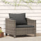 vidaXL - Tuinstoel - met - kussens - poly - rattan - grijs