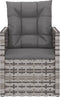 vidaXL - Tuinstoel - met - kussens - poly - rattan - grijs