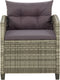 vidaXL - Tuinstoel - met - kussens - poly - rattan - grijs