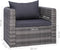 vidaXL - Tuinstoel - met - kussens - poly - rattan - grijs