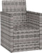 vidaXL - Tuinstoel - met - kussens - poly - rattan - grijs