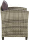 vidaXL - Tuinstoel - met - kussens - poly - rattan - grijs