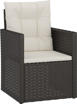 vidaXL - Tuinstoel - met - kussens - poly - rattan - zwart