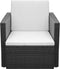 vidaXL - Tuinstoel - met - kussens - poly - rattan - zwart