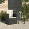 vidaXL - Tuinstoel - met - kussens - poly - rattan - zwart