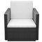 vidaXL - Tuinstoel - met - kussens - poly - rattan - zwart