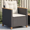 vidaXL - Tuinstoel - met - kussens - poly - rattan - zwart