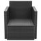 vidaXL - Tuinstoel - met - kussens - poly - rattan - zwart