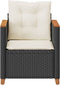 vidaXL - Tuinstoel - met - kussens - poly - rattan - zwart