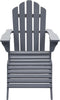 vidaXL - Tuinstoel - met - voetenbank - hout - grijs