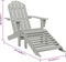 vidaXL - Tuinstoel - met - voetenbank - hout - grijs