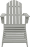 vidaXL - Tuinstoel - met - voetenbank - hout - grijs