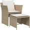 vidaXL - Tuinstoel - met - voetenbank - poly - rattan - beige