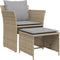 vidaXL - Tuinstoel - met - voetenbank - poly - rattan - beige