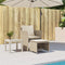 vidaXL - Tuinstoel - met - voetenbank - poly - rattan - beige