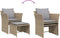 vidaXL - Tuinstoel - met - voetenbank - poly - rattan - beige