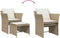 vidaXL - Tuinstoel - met - voetenbank - poly - rattan - beige