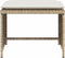 vidaXL - Tuinstoel - met - voetenbank - poly - rattan - beige