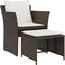 vidaXL - Tuinstoel - met - voetenbank - poly - rattan - bruin