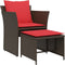 vidaXL - Tuinstoel - met - voetenbank - poly - rattan - bruin