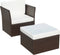 vidaXL - Tuinstoel - met - voetenbank - poly - rattan - bruin