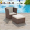 vidaXL - Tuinstoel - met - voetenbank - poly - rattan - bruin
