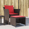 vidaXL - Tuinstoel - met - voetenbank - poly - rattan - bruin