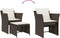vidaXL - Tuinstoel - met - voetenbank - poly - rattan - bruin