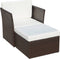 vidaXL - Tuinstoel - met - voetenbank - poly - rattan - bruin