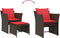 vidaXL - Tuinstoel - met - voetenbank - poly - rattan - bruin