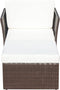 vidaXL - Tuinstoel - met - voetenbank - poly - rattan - bruin