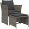 vidaXL - Tuinstoel - met - voetenbank - poly - rattan - grijs