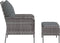 vidaXL - Tuinstoel - met - voetenbank - poly - rattan - grijs