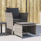 vidaXL - Tuinstoel - met - voetenbank - poly - rattan - grijs