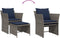 vidaXL - Tuinstoel - met - voetenbank - poly - rattan - grijs